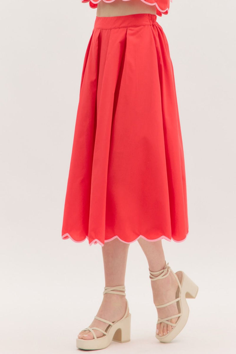 Along The Curve Skirt - Red