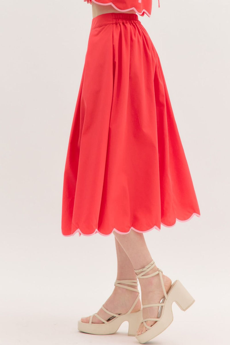 Along The Curve Skirt - Red