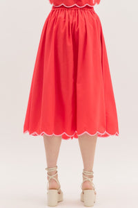 Along The Curve Skirt - Red