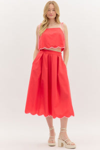 Along The Curve Skirt - Red