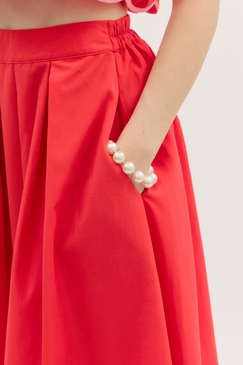 Along The Curve Skirt - Red
