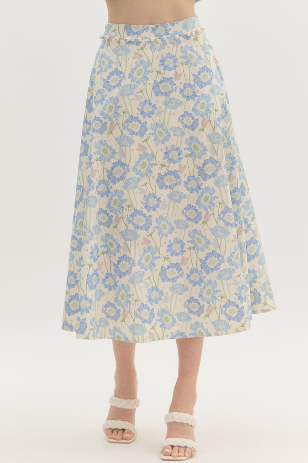 Dotted In Pearls Skirt - Blue