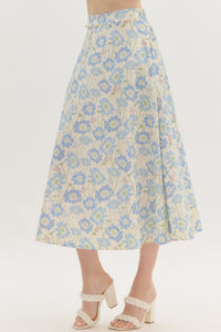 Dotted In Pearls Skirt - Blue