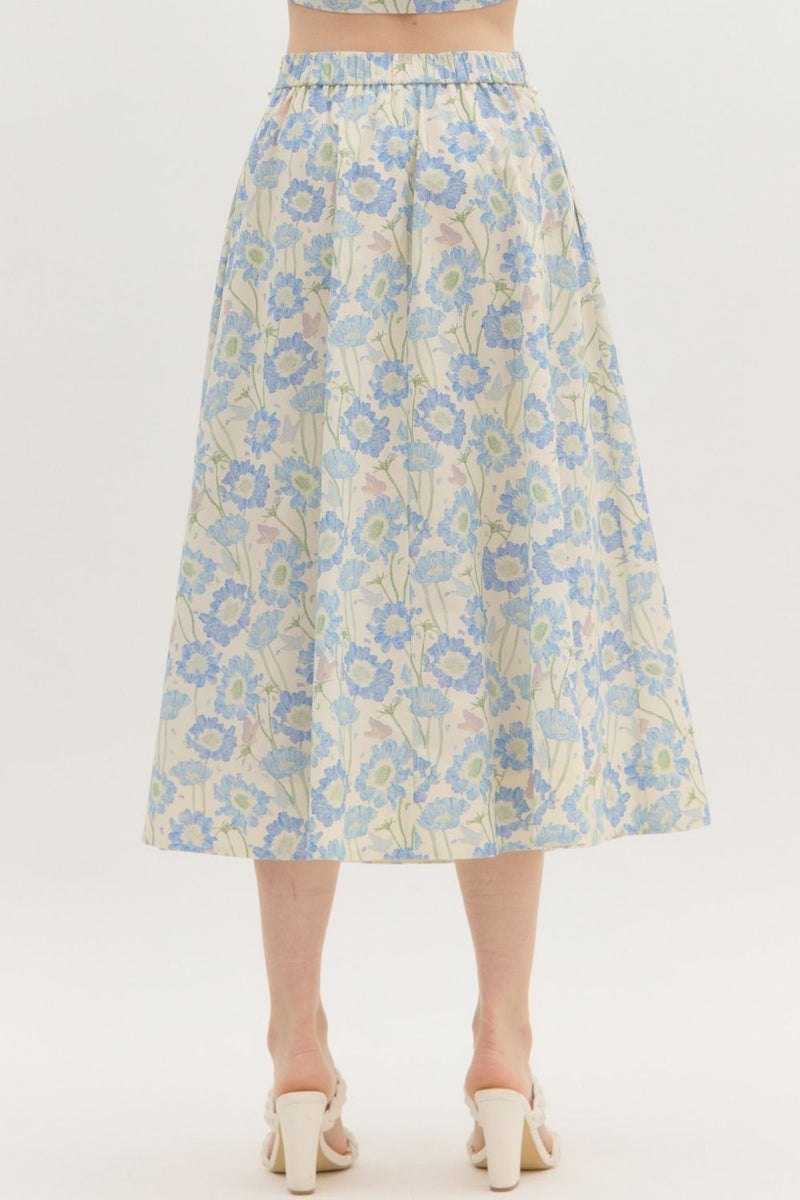 Dotted In Pearls Skirt - Blue