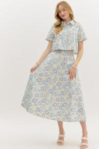 Dotted In Pearls Skirt - Blue
