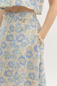 Dotted In Pearls Skirt - Blue