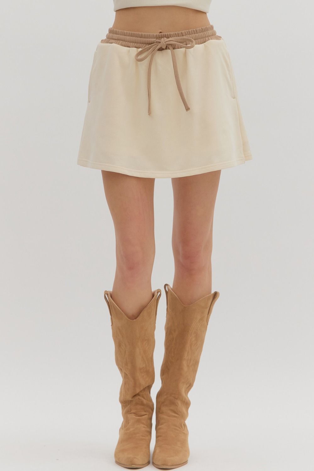 Right Time Right Place Skort - Ecru