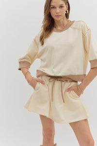 Right Time Right Place Skort - Ecru