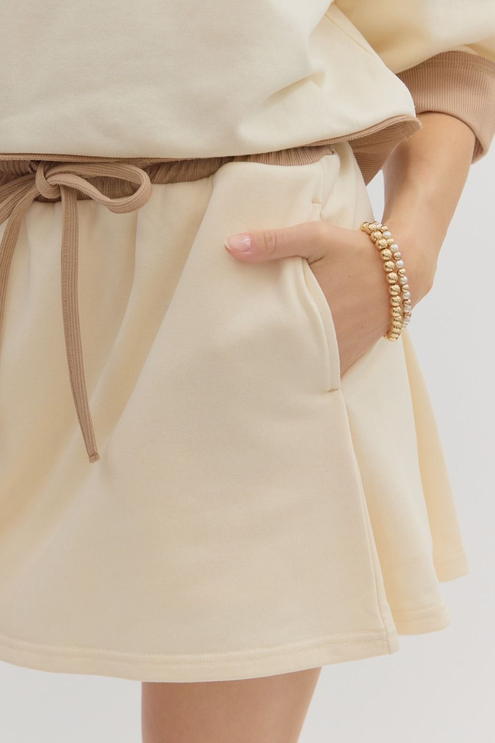 Right Time Right Place Skort - Ecru