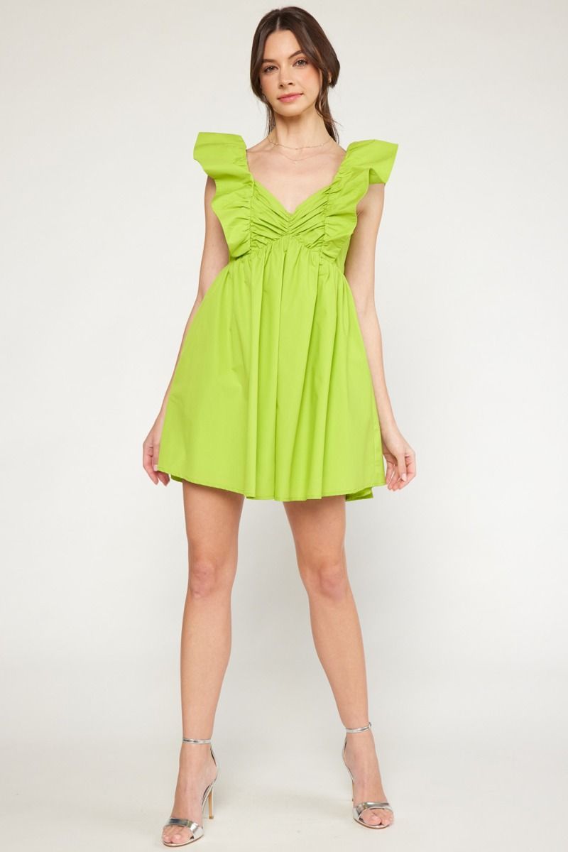 Gentle Touch Dress - Chartreuse