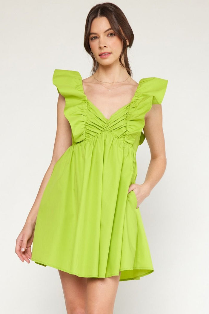Gentle Touch Dress - Chartreuse