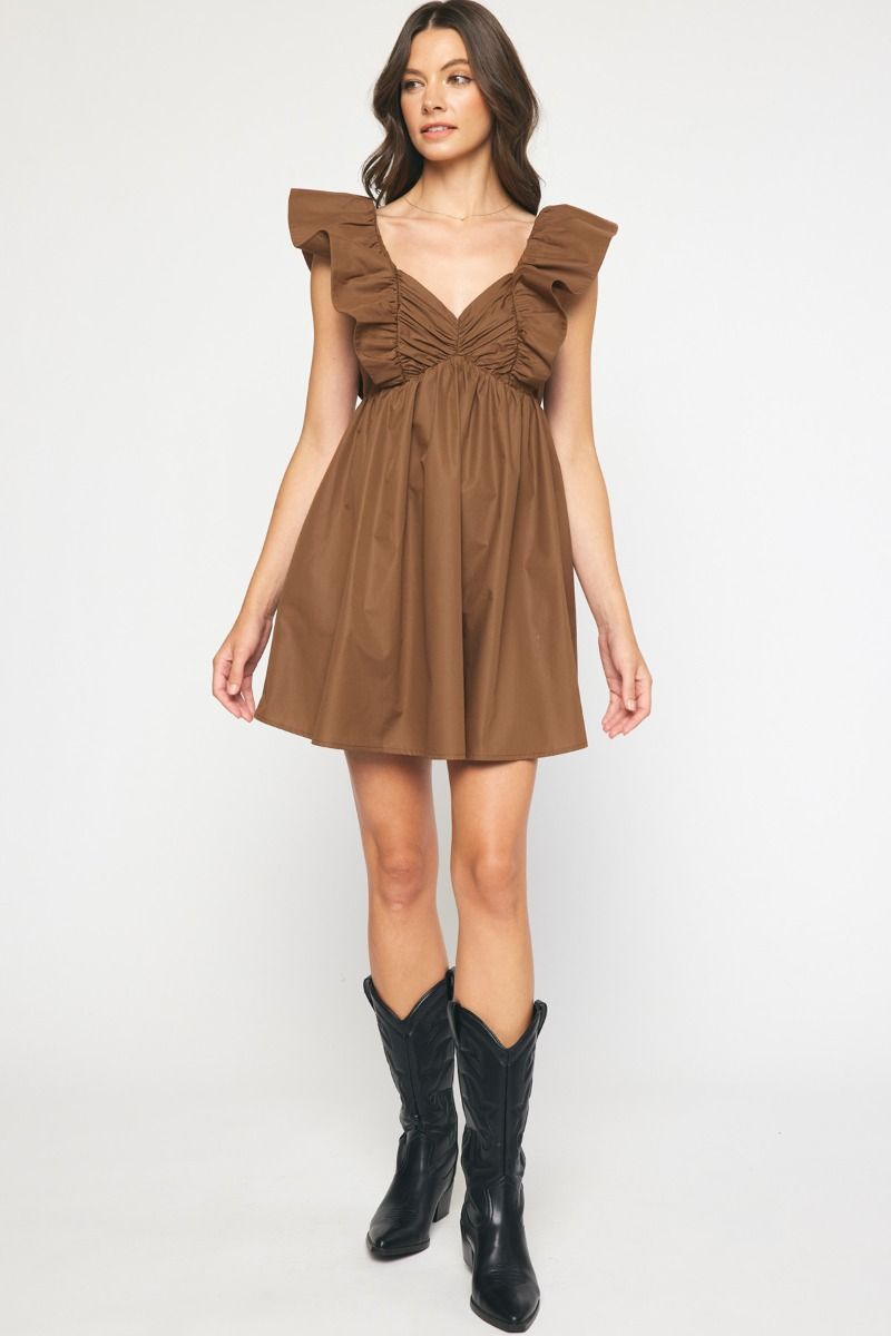 Gentle Touch Dress - Brown