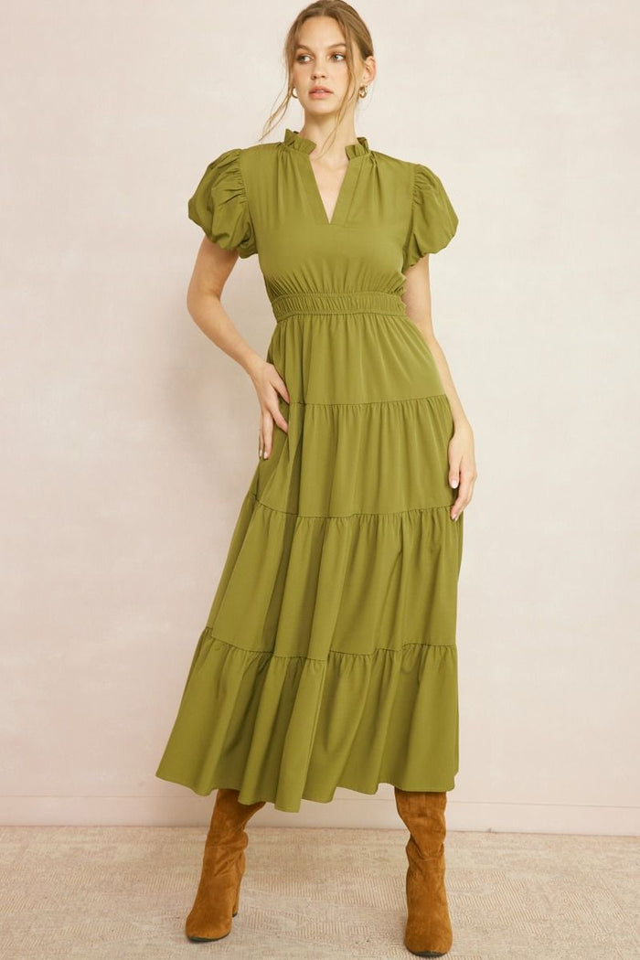 Down That Road Dress - Olive