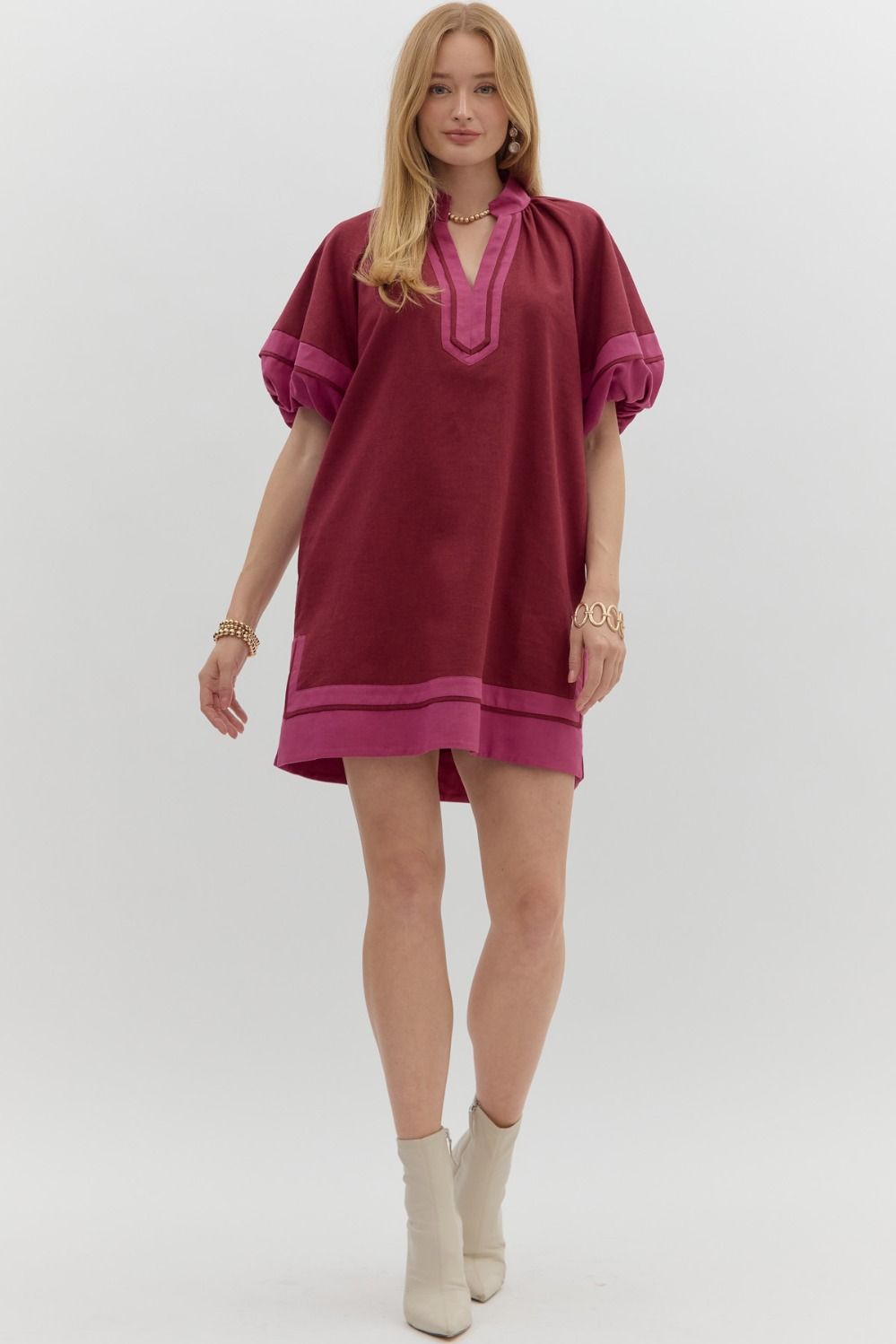 Band of Joy Dress - Burgundy