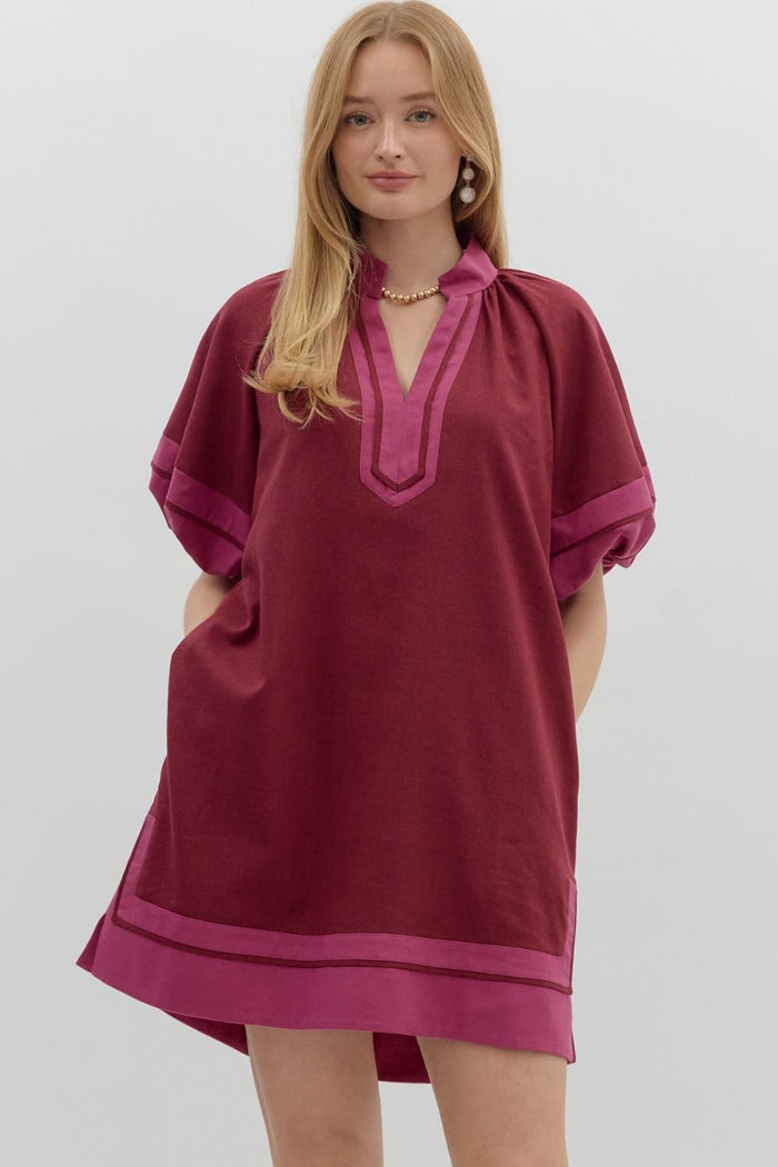 Band of Joy Dress - Burgundy
