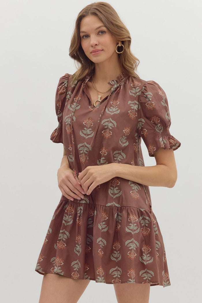 Fresh Beginnings Dress - Brown