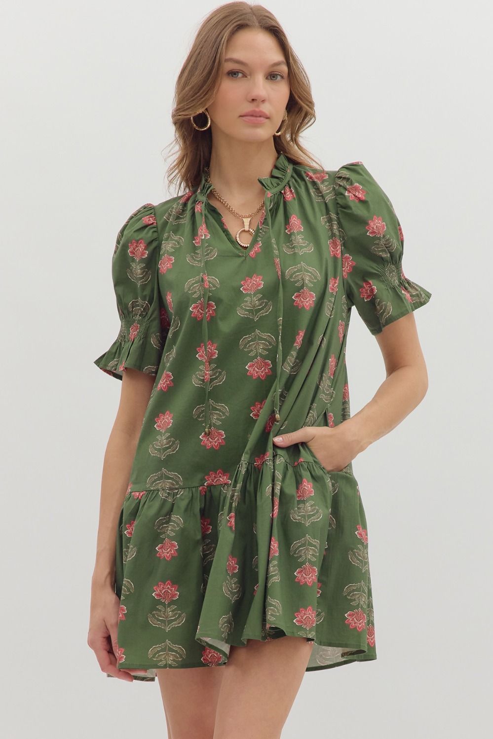 Fresh Beginnings Dress - Olive