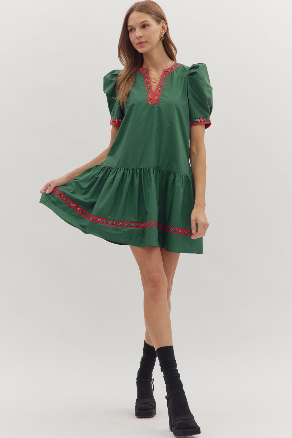 Mistletoe Kisses Dress - Green
