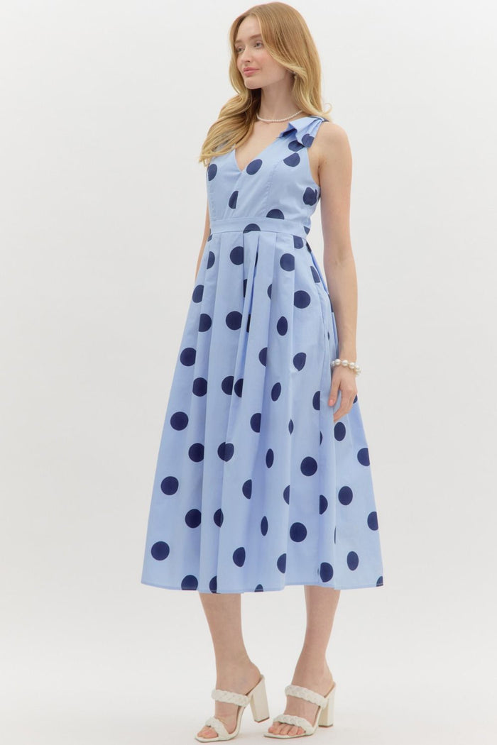 Dotty Darling Dress - Blue
