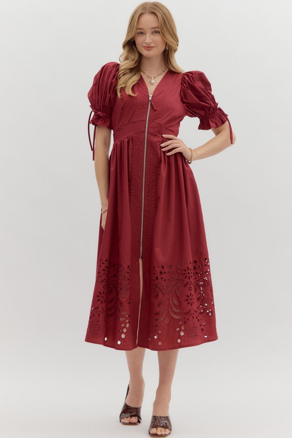 Candlelit Ambiance Dress - Garnet