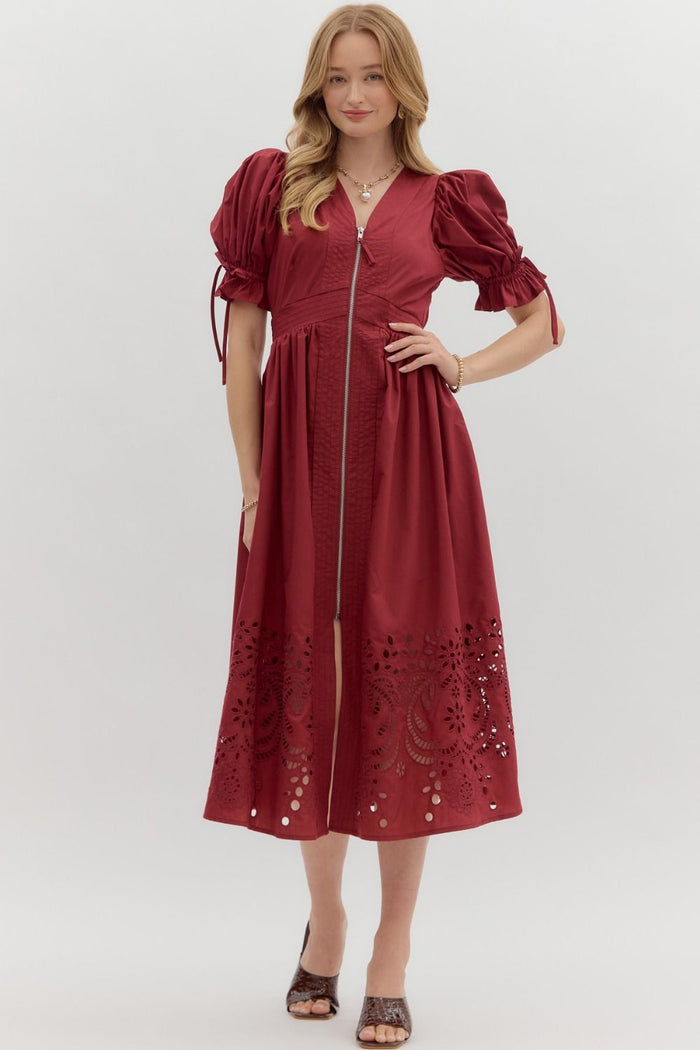 Candlelit Ambiance Dress - Garnet