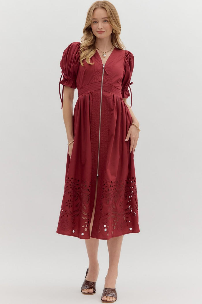 Candlelit Ambiance Dress - Garnet