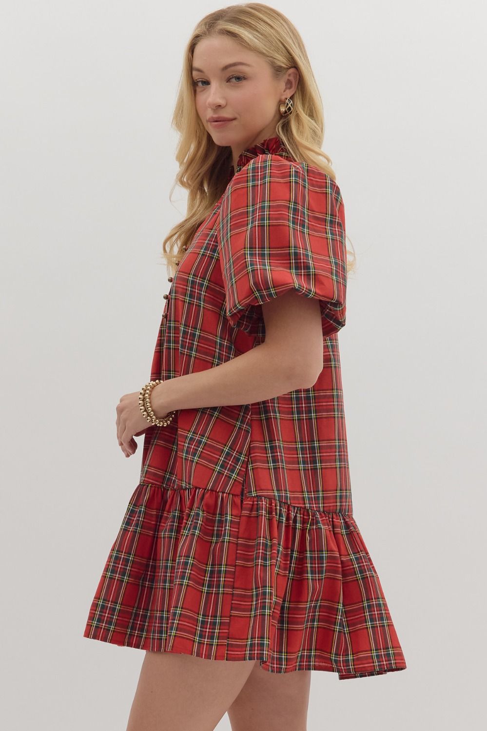 Checking It Twice Dress - Red