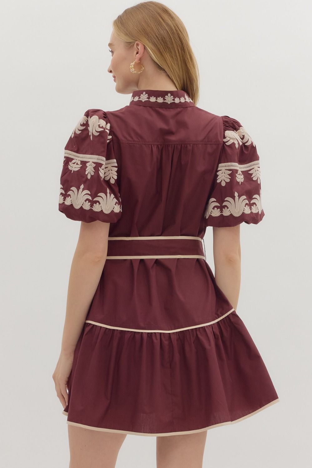 Delicate Touch Dress - Burgundy