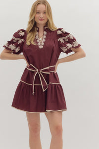 Delicate Touch Dress - Burgundy