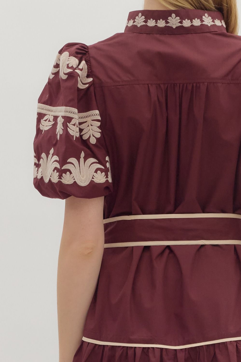 Delicate Touch Dress - Burgundy