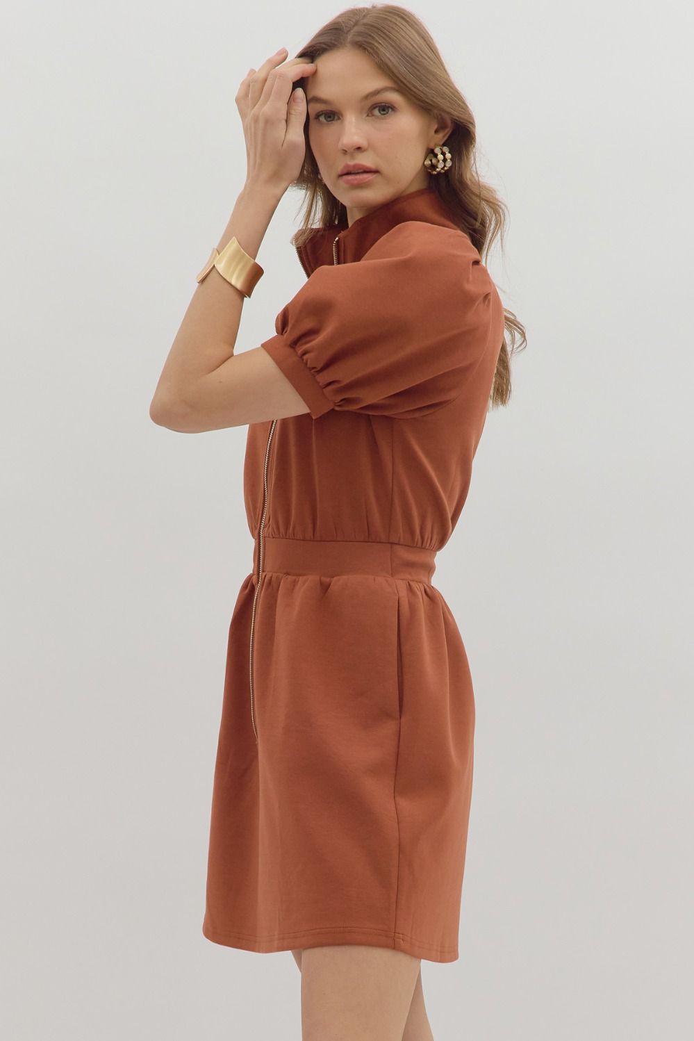 Gone For Good Dress - Rust