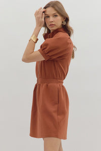 Gone For Good Dress - Rust