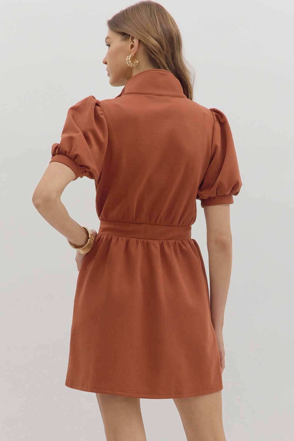 Gone For Good Dress - Rust