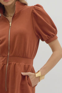 Gone For Good Dress - Rust