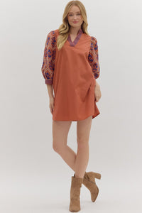 Secret Kept Dress - Rust