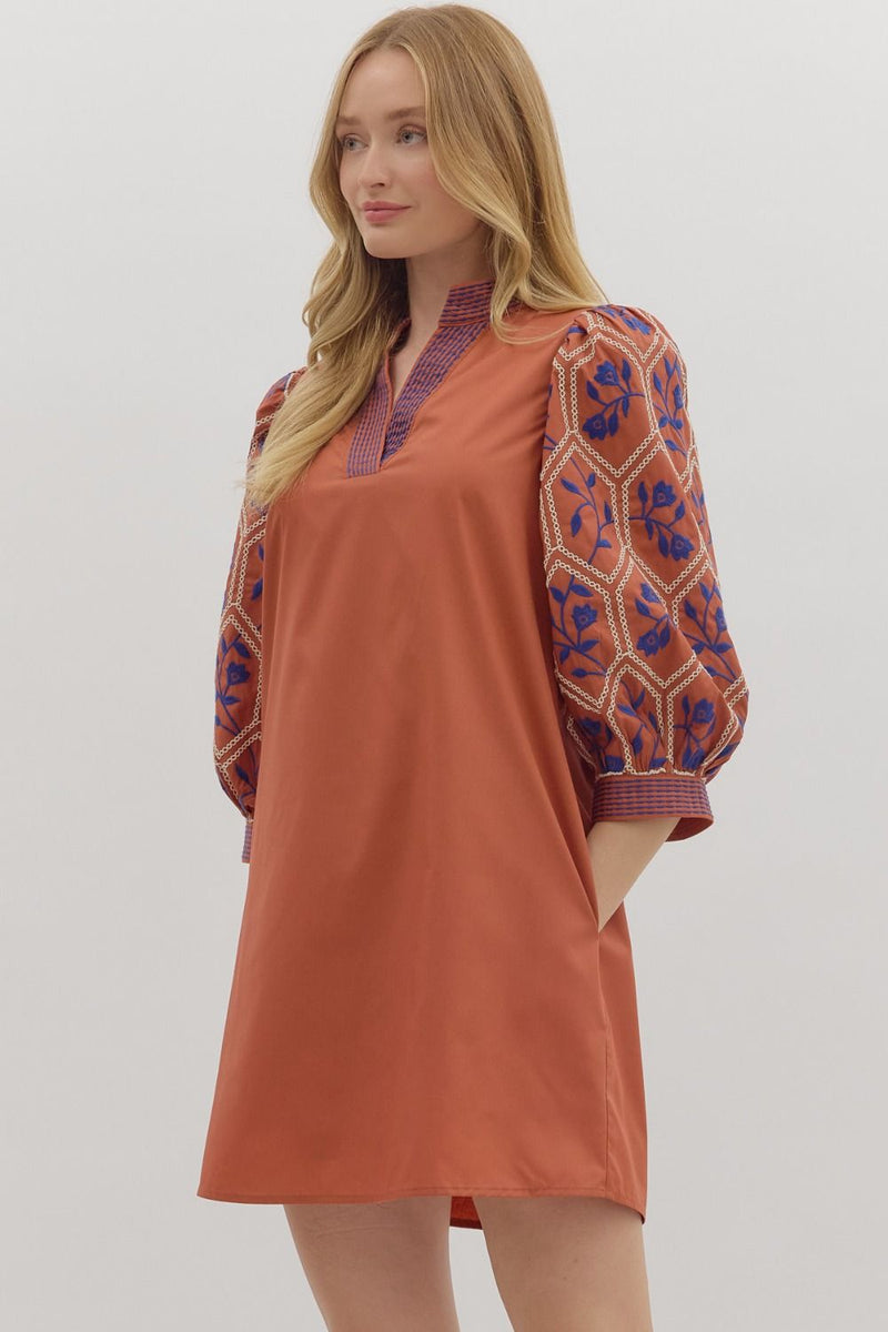 Secret Kept Dress - Rust