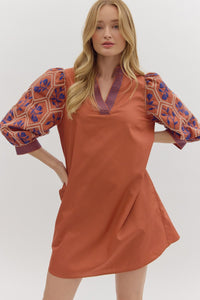 Secret Kept Dress - Rust