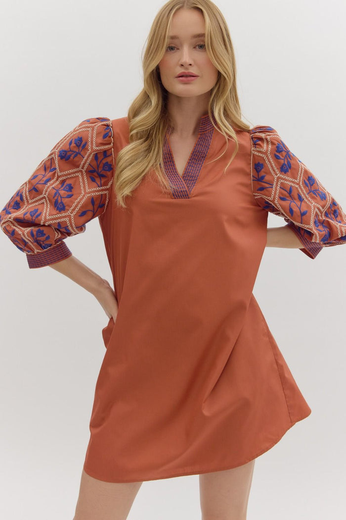 Secret Kept Dress - Rust