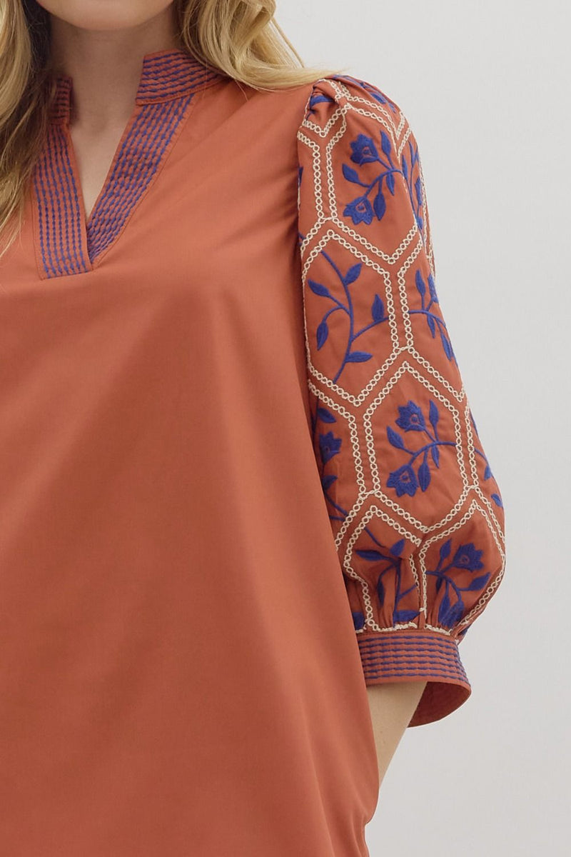 Secret Kept Dress - Rust