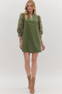 Secret Kept Dress - Olive