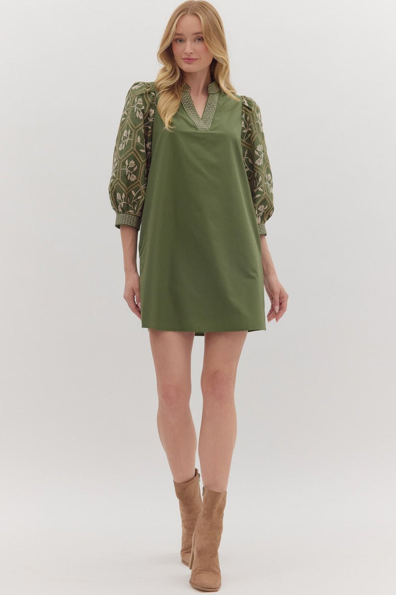 Secret Kept Dress - Olive