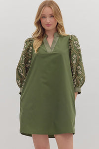 Secret Kept Dress - Olive