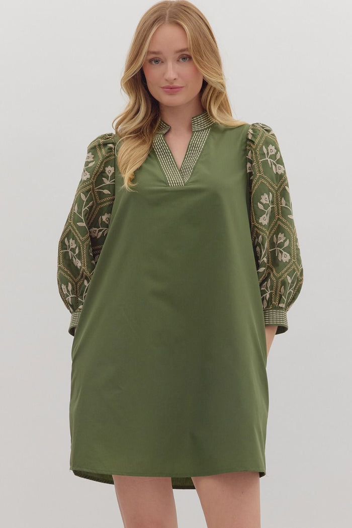 Secret Kept Dress - Olive