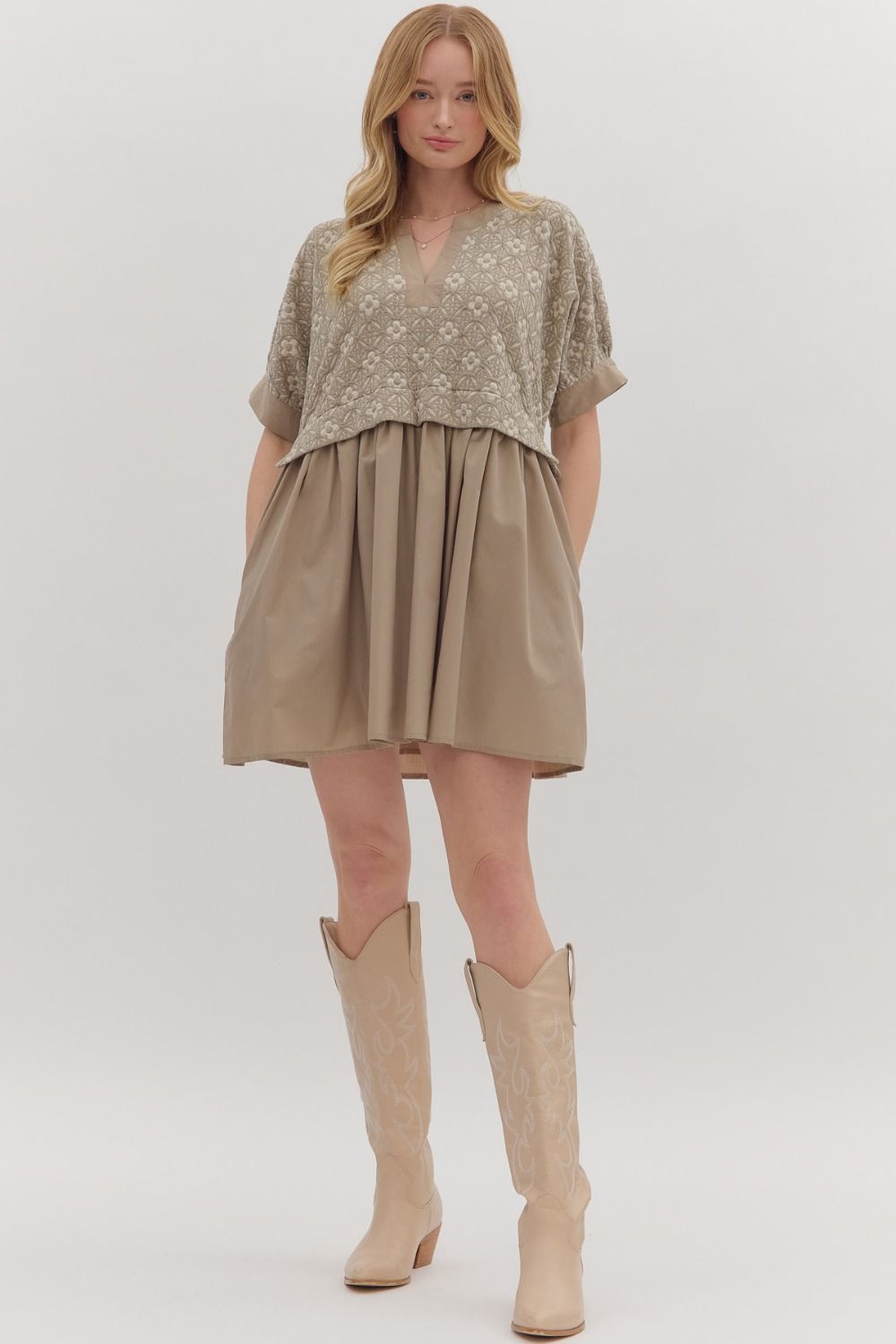 Double The Fun Dress - Mocha