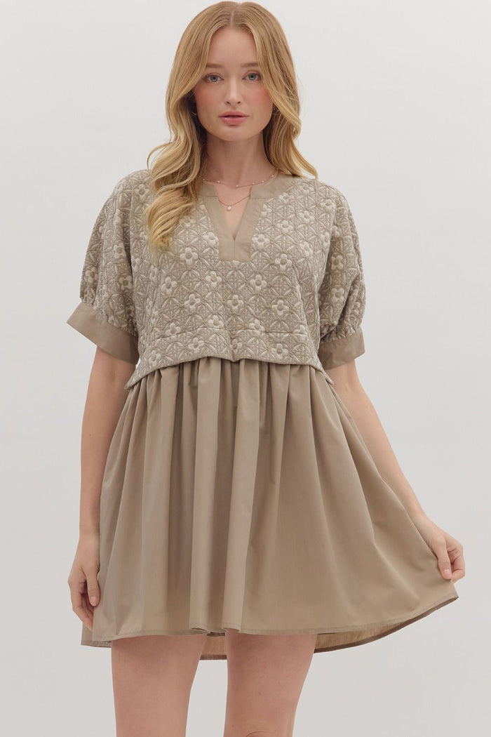 Double The Fun Dress - Mocha