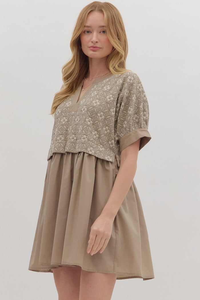 Double The Fun Dress - Mocha