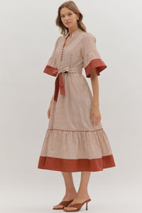 Wrapped With Love Dress - Brick