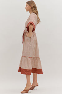 Wrapped With Love Dress - Brick
