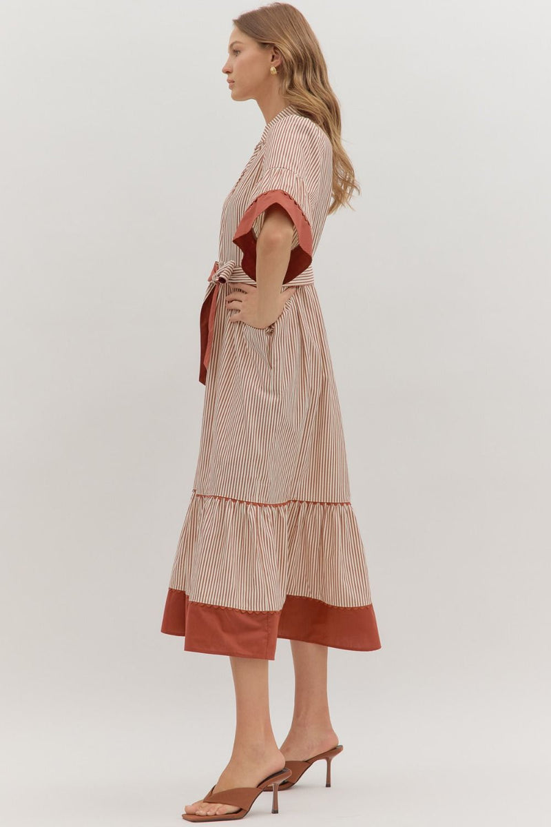 Wrapped With Love Dress - Brick