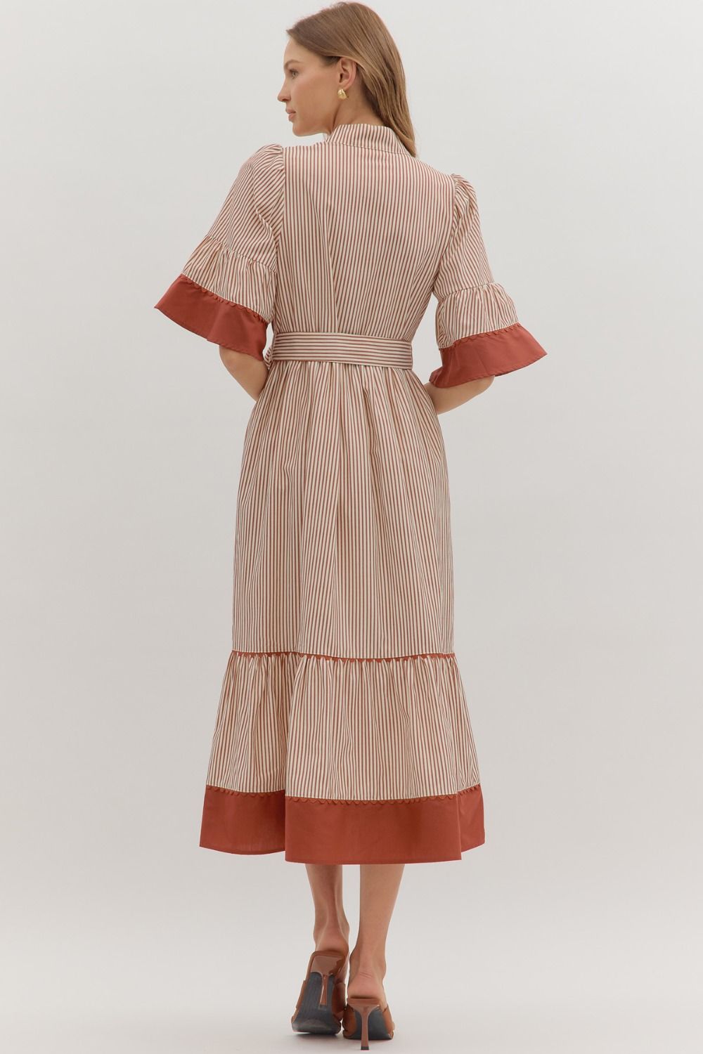 Wrapped With Love Dress - Brick